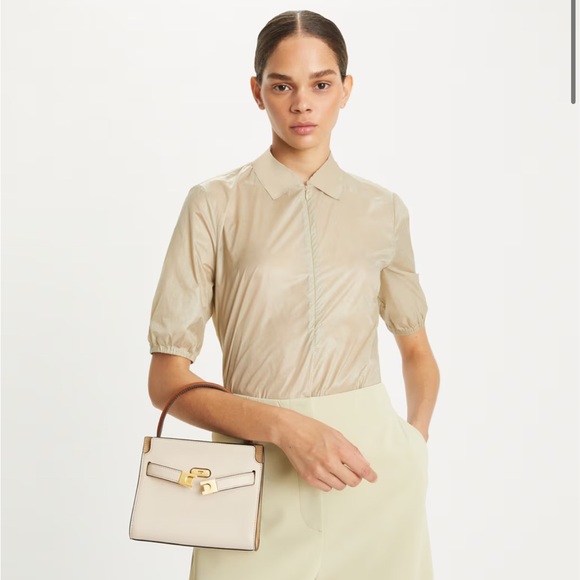 NWOT Tory Burch Lee Radziwill Petite Double Bag in New Moon - Picture 9 of 12